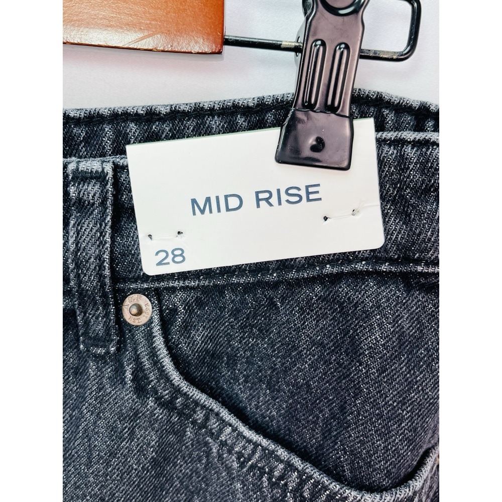 Abercrombie & Fitch Bubble Hem Denim Micro-Mini Jean Skirt 28" Black Y2K NEW - Picture 2 of 10